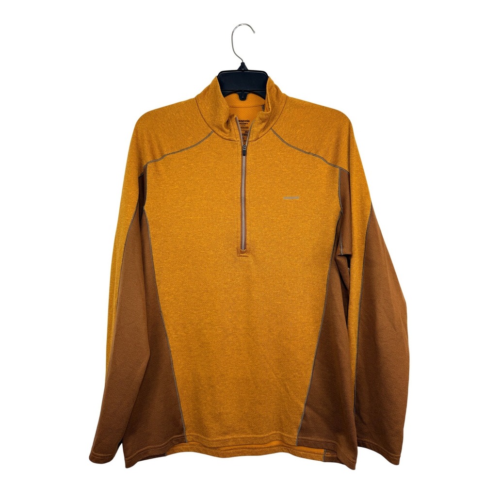 Patagonia Capilene 3 Quarter Zip Fleece Pullover Men's Medium Orange Brown